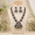 south indian temple jewelry set antique silver multicolor haram necklace jhumka earrings ethnic bridal wedding jewelry