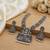south indian temple jewelry set antique silver multicolor haram necklace jhumka earrings ethnic bridal wedding jewelry