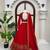 red silk blend embroidered wedding lehenga choli