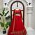 red silk blend embroidered wedding lehenga choli