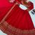 red silk blend embroidered wedding lehenga choli