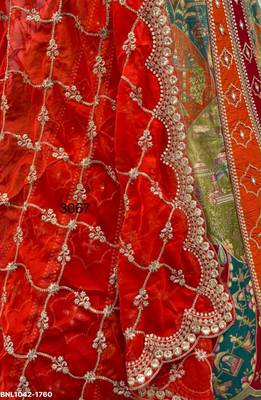 multicolor silk blend embroidered party lehenga choli 3