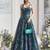 green organza printed festival lehenga choli