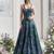 green organza printed festival lehenga choli