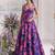 purple organza printed festival lehenga choli