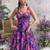 purple organza printed festival lehenga choli