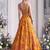 yellow organza printed festival lehenga choli