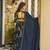 navy blue crepe printed festival lehenga choli