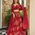 red crepe printed festival lehenga choli