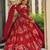 red crepe printed festival lehenga choli