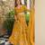 mustard crepe printed festival lehenga choli