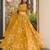 mustard crepe printed festival lehenga choli