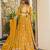 mustard crepe printed festival lehenga choli