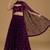 plum georgette embroidered wedding lehenga choli