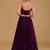 plum georgette embroidered wedding lehenga choli