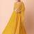 mustard georgette embroidered wedding lehenga choli