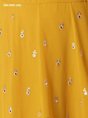 mustard georgette embroidered wedding lehenga choli 2
