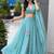 aqua blue georgette printed festival lehenga choli
