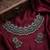 oxidized silver choker necklace set with mirror work & hanging jhumkas for women   ethnic festival indian jewelry