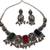 navratri special oxidised silver peacock jewellery set with multicolor stones   choker necklace & earrings