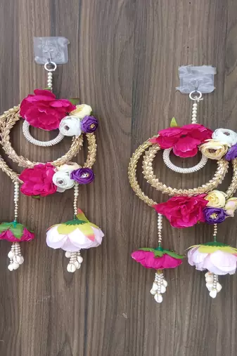 handmade mulicolor small hanging decoration handmade decorative (pack of 2)