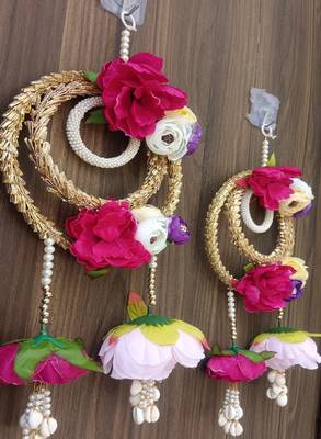 handmade mulicolor small hanging decoration handmade decorative (pack of 2) 2