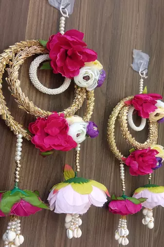 handmade mulicolor small hanging decoration handmade decorative (pack of 2)