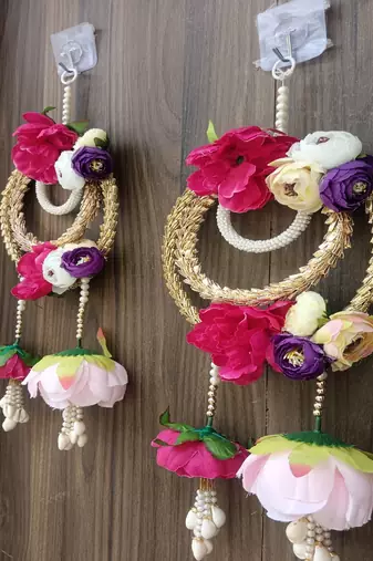 handmade mulicolor small hanging decoration handmade decorative (pack of 2)