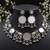 navratri oxidised silver mirror choker necklace set with elephant motif & earrings