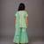Green embroidered chanderi cotton silk attached dupatta sharara set