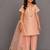 Peach embroidered chanderi cotton silk kurti set