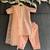 Peach embroidered chanderi cotton silk kurti set
