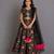 Black embroidered organza cotton silk lehenga set