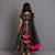 Black embroidered organza cotton silk lehenga set