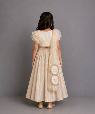 Off white chanderi organza lehenga set 2