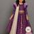 Purple chanderi organza attached dupatta lehenga set