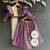 Purple chanderi organza attached dupatta lehenga set