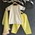 Off white yellow embroidered cotton silk organza kurti set