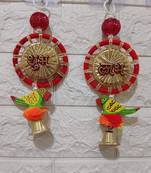 shubh labh chudi parrot hanging perfect for home decor  handmade toran hanging festival decor (pack of 2)
