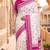 White & pink color pure soft silk blend zari weaving saree
