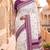 White & purple color pure soft silk blend zari weaving saree