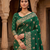 Green color pure soft silk blend women's zari woven sarees