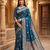 Blue color pure soft silk blend women's zari woven sarees