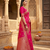 Rani pink color pure soft silk blend women's zari woven sarees