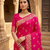 Rani pink color pure soft silk blend women's zari woven sarees