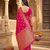 Rani pink color pure soft silk blend women's zari woven sarees