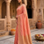 Light orange color pure soft silk blend women's zari woven sarees