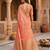 Light orange color pure soft silk blend women's zari woven sarees
