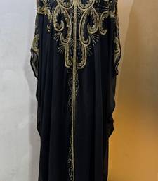 Black beautiful arabic dubai beaded farasha kaftan
