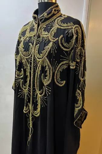Black beautiful arabic dubai beaded farasha kaftan